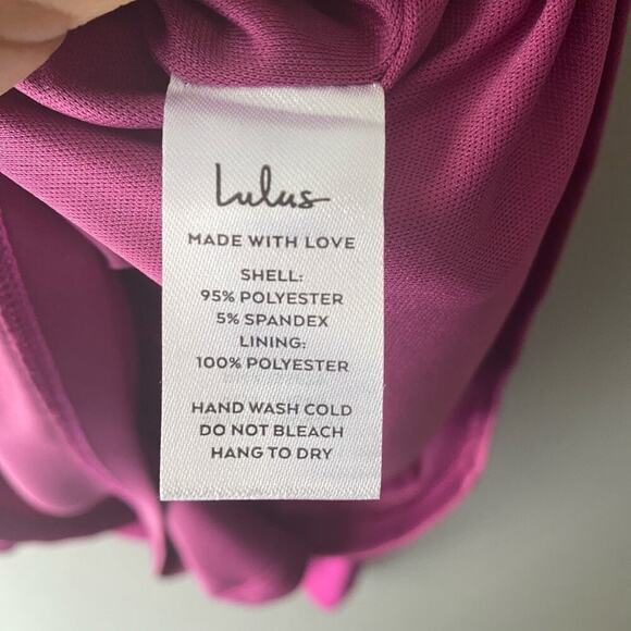 Lulu’s sz L fuchsia halter sheath mini dress - Picture 8 of 8